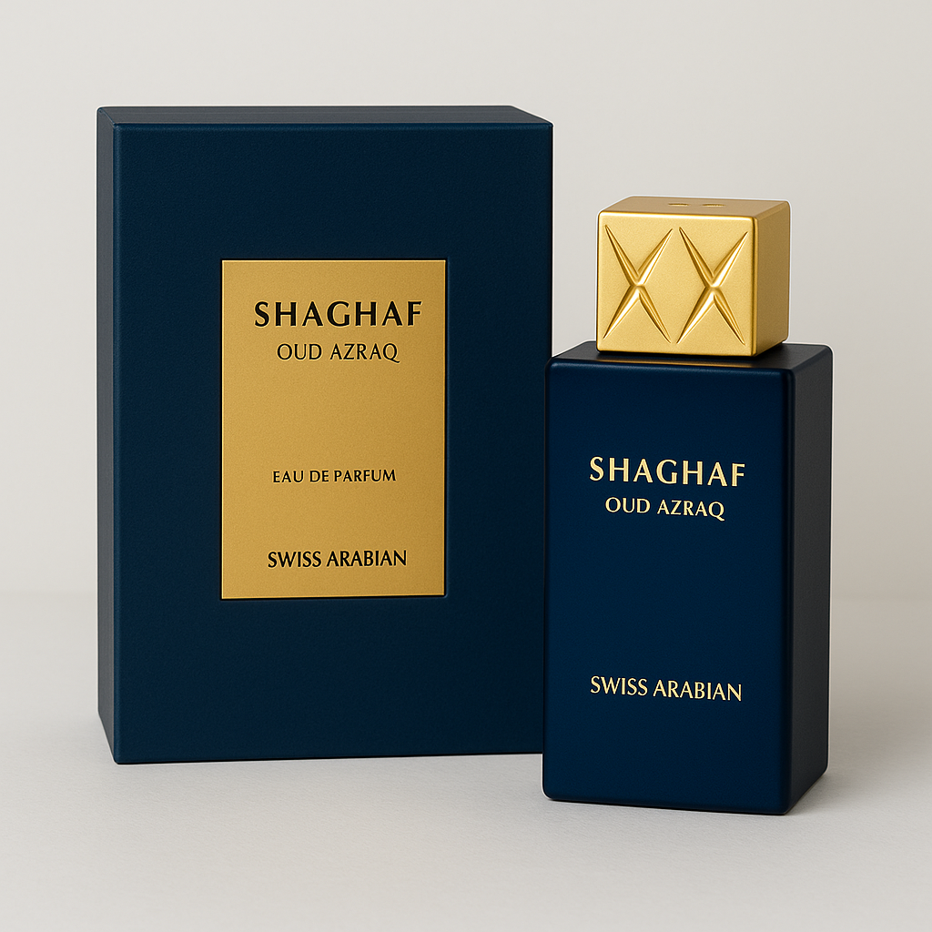 Shaghaf Oud Azraq – Perfume unisex con oud, miel y ámbar
